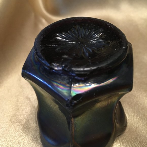 Vintage Amethyst Carnival Glass Toothpick Holder - Picture 8 of 16